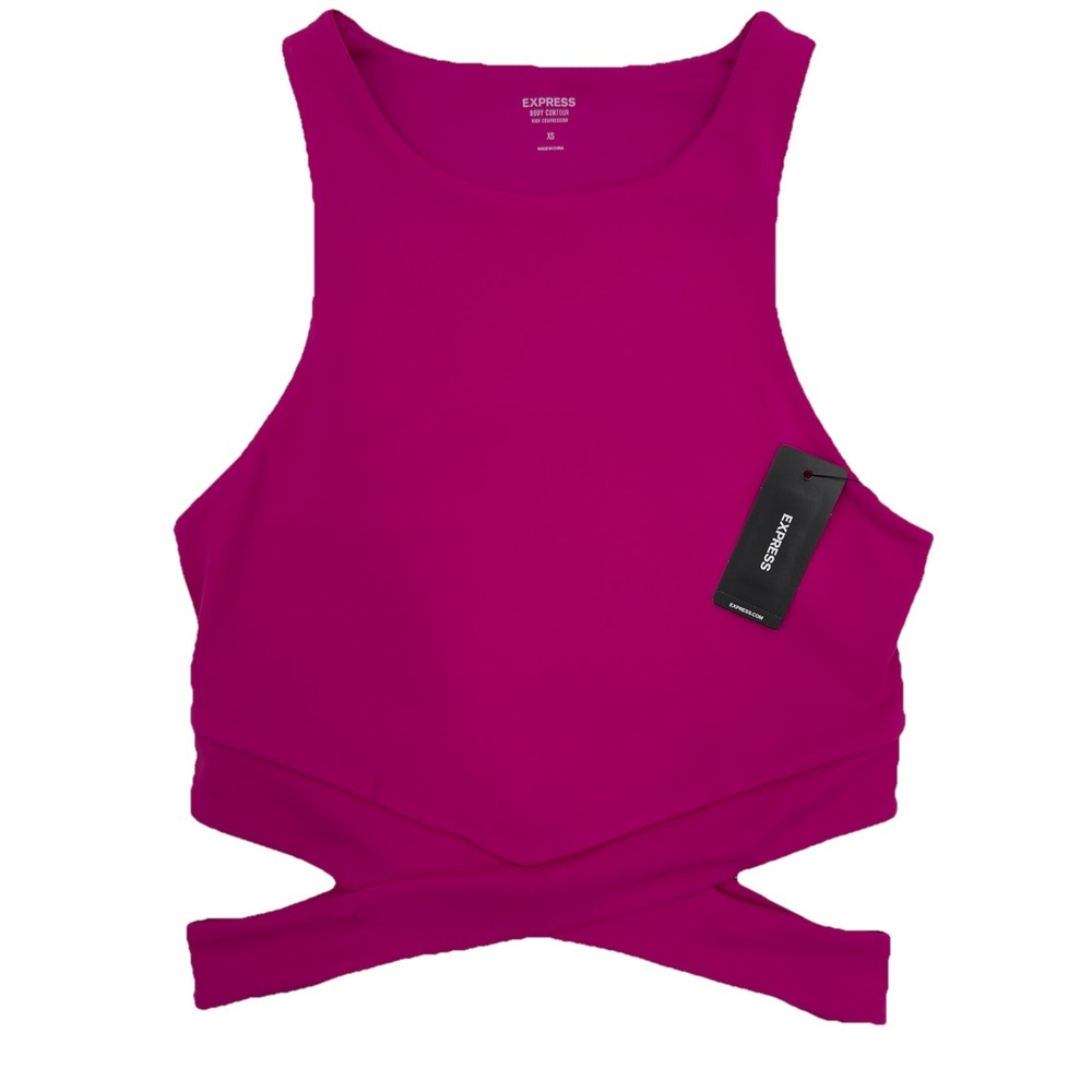 Express Body Contour High Compression High Neck Cutout Cropped Tank Size XS NEW‎